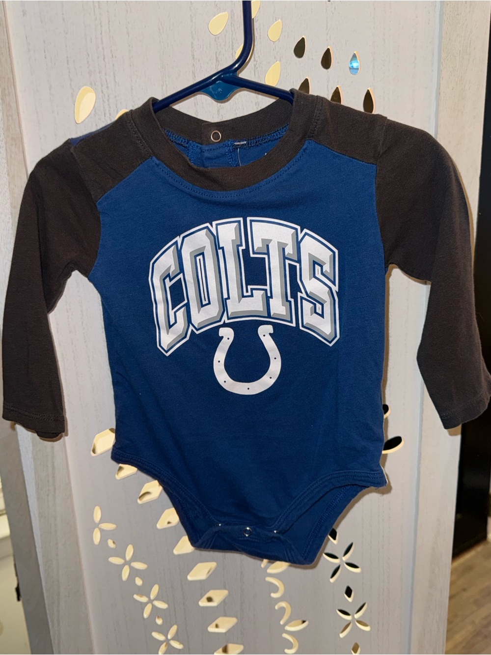NFL Colts Baby One-Piece Bodysuit - Blue & Black 12 months